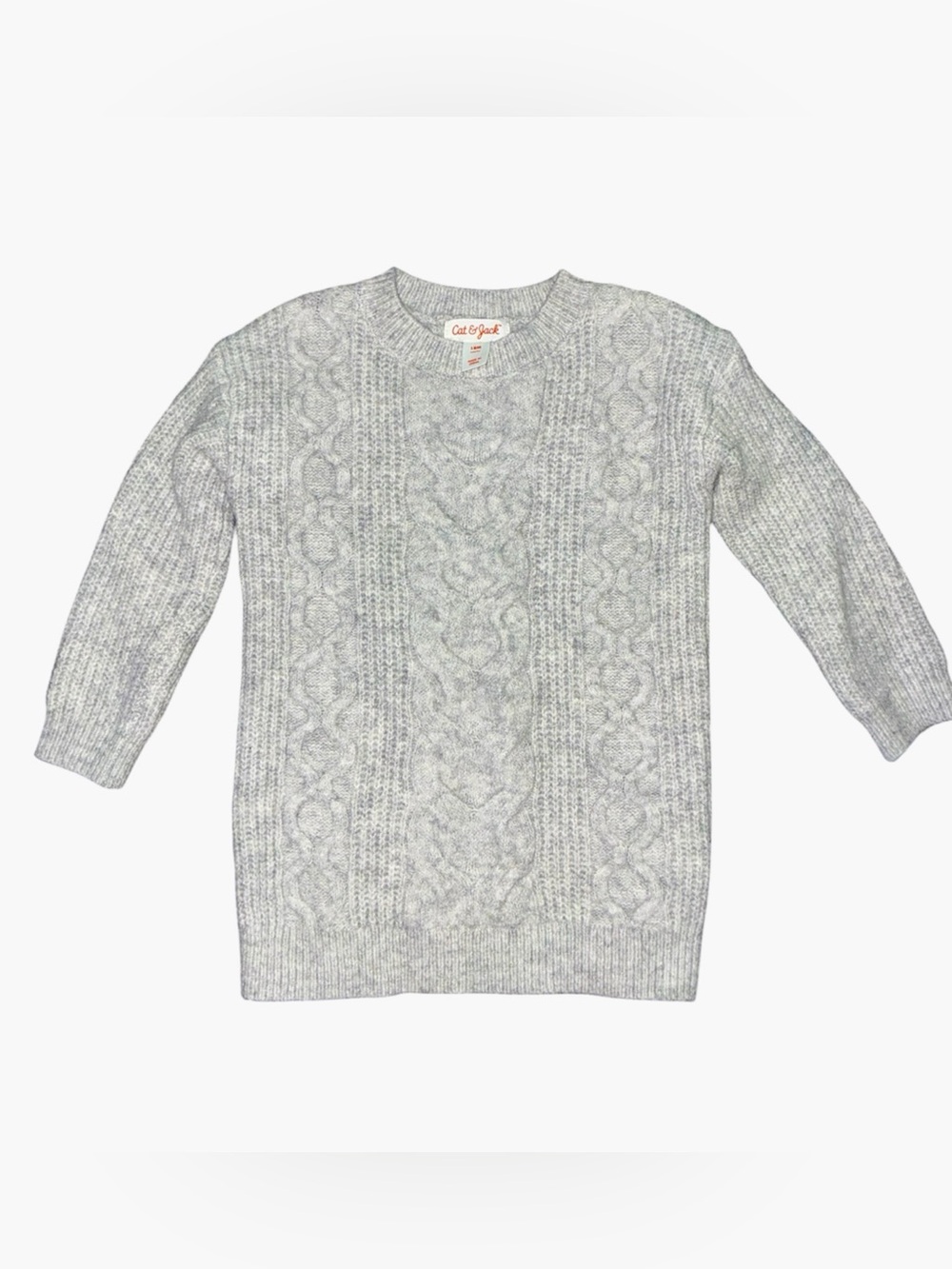 Cat & Jack Gray Cable Knit Girls' Sweater Dress